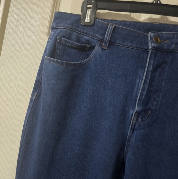 Halara Flex™ Mid-Rise Bootcut Jeans w/ 4-Way Stretch, Dark Wash, Sz Large, EUC! - Picture 5 of 12